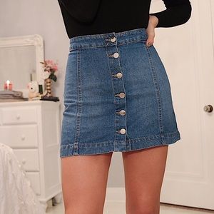 H&M Denim Button Up Mini Skirt Size 4